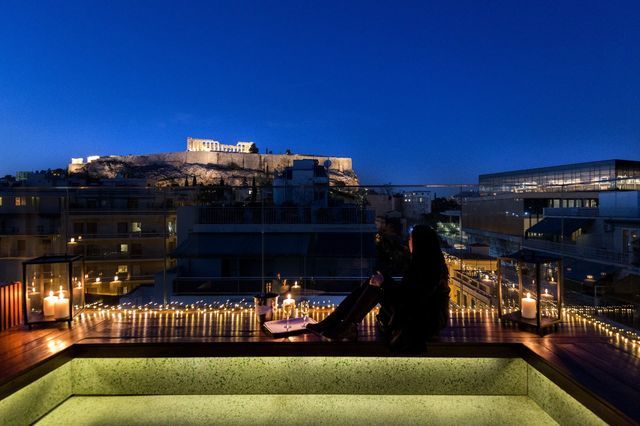 Athens hotel roof terrace